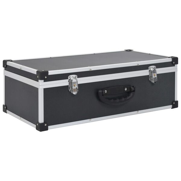 vidaXL Kutija za 80 CD-ova aluminijska ABS crna
