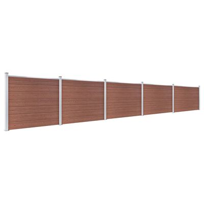vidaXL Set panela za ogradu WPC 872 x 146 cm smeđi