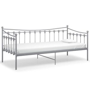 vidaXL Okvir za krevet na razvlačenje sivi metalni 90 x 200 cm