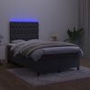 vidaXL Krevet box spring s madracem LED crni 120 x 190 cm bar&scaron;unasti