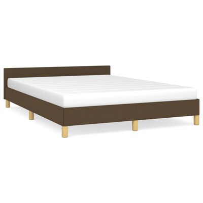 vidaXL Okvir za krevet s uzglavljem tamnosmeđi 140x190 cm od tkanine