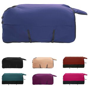 vidaXL Pokrivač za konje Tamno zelena i crna 95 cm Poliester