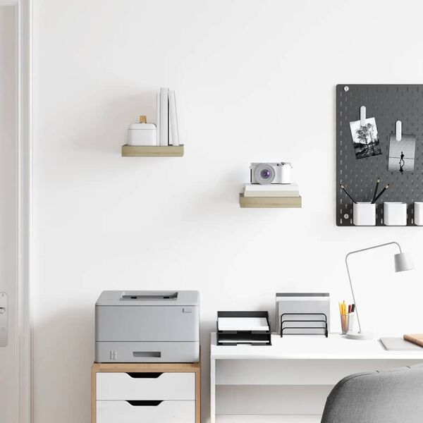 vidaXL Plutajuće zidne police 2 kom boja hrasta 23 x 23,5 x 3,8 cm MDF