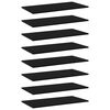 vidaXL Police za knjige 8 kom crne 80 x 40 x 1,5 cm od iverice