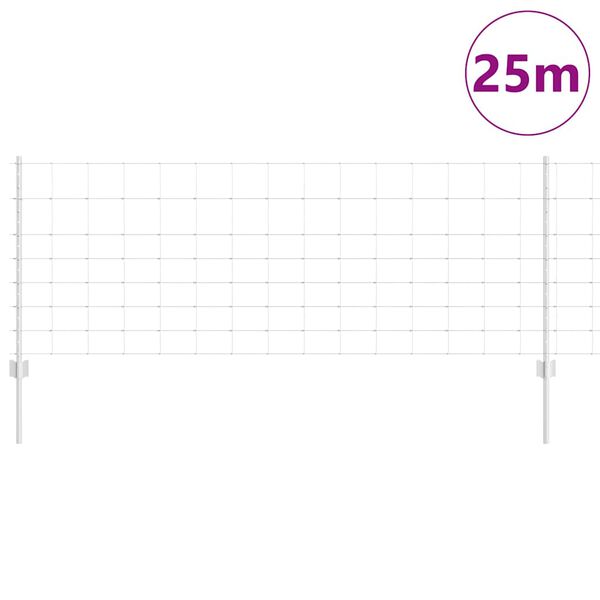 vidaXL Ograda s postovima Srebrno 0,8 x 25 m Čelik