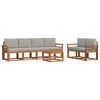 vidaXL Set vanjskih sofa s jastukom 7 pcs Prirodna i svijetlo siva