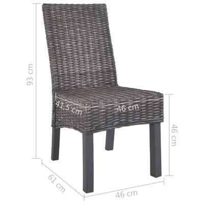 vidaXL Blagovaonske stolice od ratana kubu i drva manga 4 kom smeđe