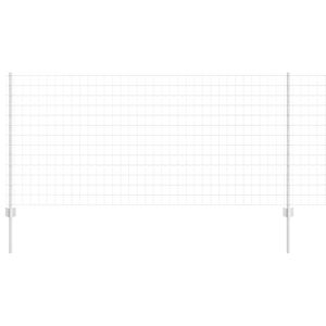 vidaXL Ograda s postovima Srebrno