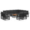 vidaXL Set vanjskih sofa 13 pcs Crna i tamno siva Poliester