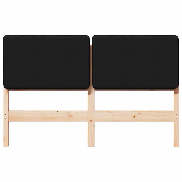 vidaXL Tapecirani uzglavlje Smeđa i crna 135 cm Čvrsto borovo drvo