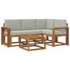 vidaXL Set vanjskih sofa 5 kom. Prirodna i svjetlosiva