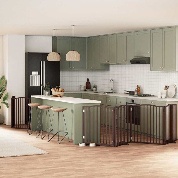 vidaXL Vrata za pse s vrata&scaron;cima 6 panela sklopiva 480 cm drvo topole