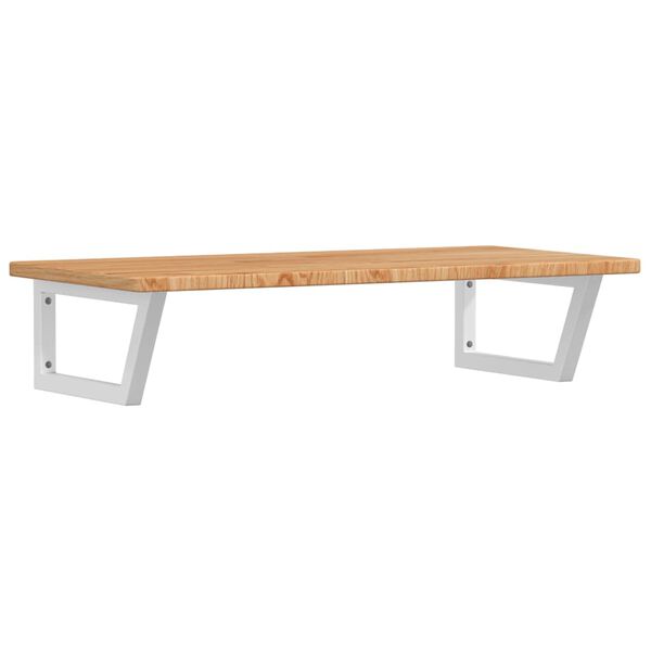 vidaXL Zidna polica za umivaonik od čelika i masivne hrastovine