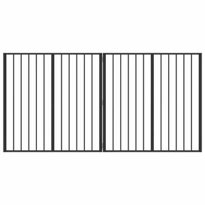 vidaXL Vrata za pse 2 pcs Crna 100 x 100 cm Cinkani čelik
