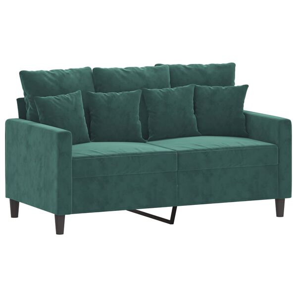 vidaXL 4-dijelni set sofa s jastucima tamnozeleni bar&scaron;unasti