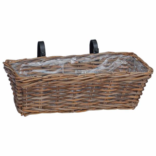vidaXL Viseća Ko&scaron;ara za Saksije s pohranom 2 pcs Smeđa 48 x 22 x 15 cm