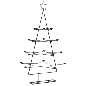 vidaXL Metalno ukrasno božićno drvce crno 140 cm