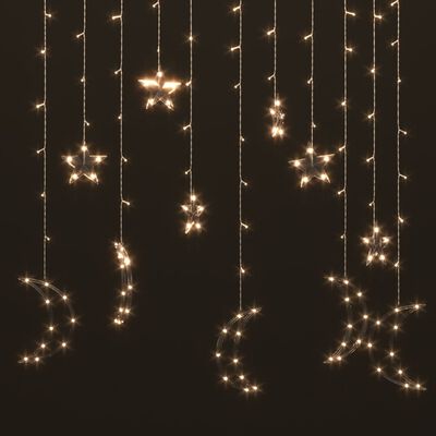 vidaXL Vilinska svjetla zvijezde i mjeseci 138 LED topla bijela