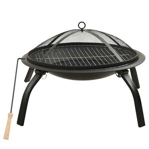 vidaXL 2-u-1 posuda za vatru i ro&scaron;tilj sa žaračem 56x56x49 cm čelični