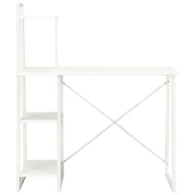 vidaXL Radni stol s policama bijeli 102 x 50 x 117 cm