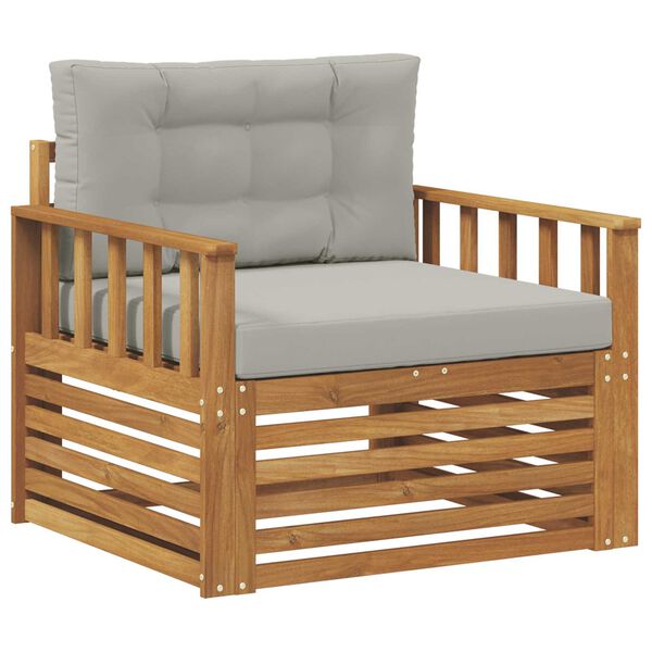 vidaXL Set vanjskih sofa Čvrsto drvo akacije i poliester Prirodna