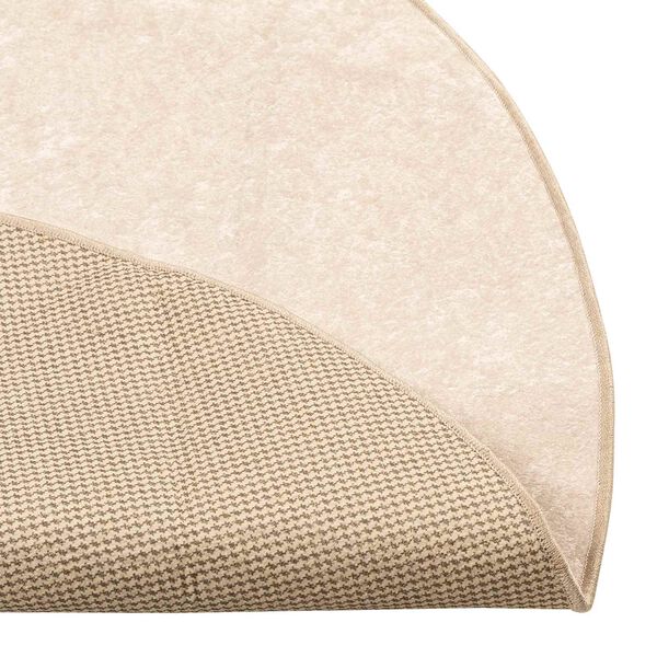 vidaXL Tepih Print Krema &Oslash; 120 cm Poliester i PVC