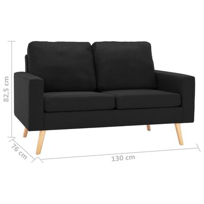 vidaXL 3-dijelni set sofa od tkanine crni