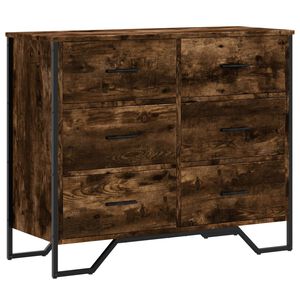 vidaXL Komoda boja dimljenog hrasta 91x35,5x74,5 cm konstruirano drvo