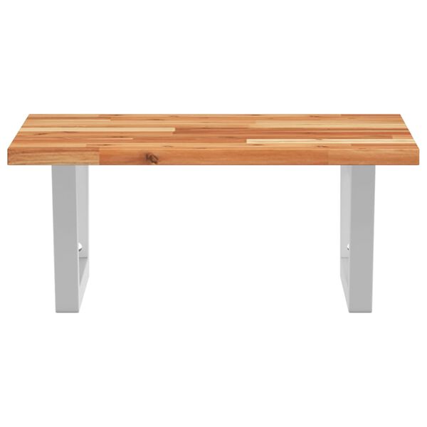 vidaXL Zidna polica za umivaonik od čelika i masivnog bagremovog drva