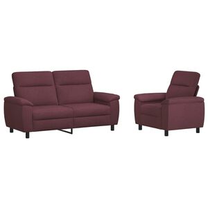 vidaXL Set sofe 2 pcs Ljubičasta Tkanina