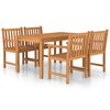 vidaXL Vrtni blagovaonski set od 5 dijelova 140 x 80 cm masivno tikovino drvo