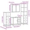 vidaXL 4-dijelni set kupaonskog namje&scaron;taja siva boja hrasta drveni
