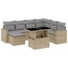 vidaXL 8-dijelni set vrtnih sofa od poliratana s jastucima bež
