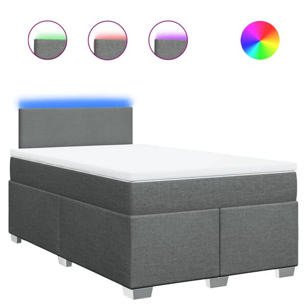 vidaXL Krevet box spring s madracem tamnosivi 120 x 190 cm tkanina