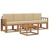 vidaXL Set vanjskih sofa s jastukom 5 pcs Prirodna i bež