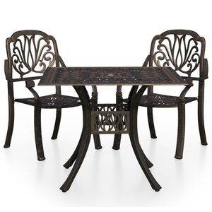 vidaXL 3-dijelni bistro set od lijevanog aluminija brončani