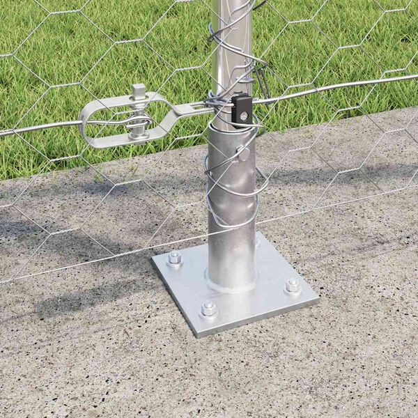 vidaXL Stup za ogradu Srebrno 100 x 1,2 m (mrežica 50 mm) Čelik