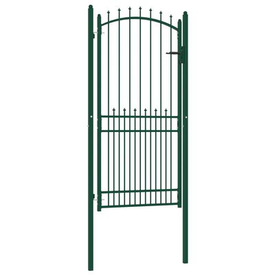 vidaXL Vrata za ogradu sa šiljcima čelična 100 x 200 cm zelena