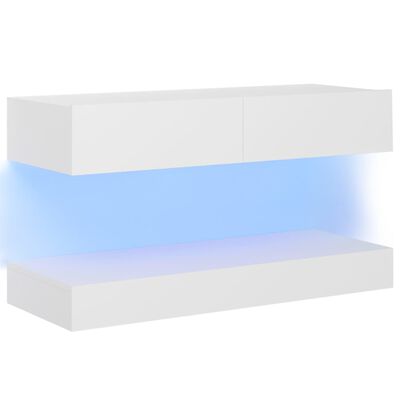 vidaXL TV ormarić s LED svjetlima bijeli 90 x 35 cm
