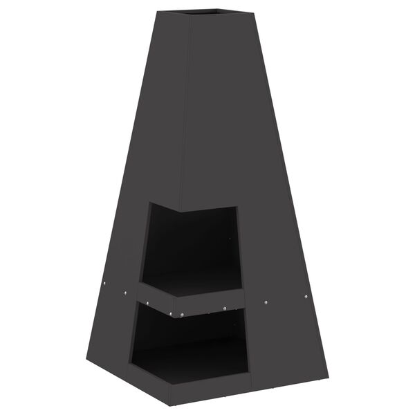 vidaXL Kamin Crna 50 x 50 x 100 cm Čelik