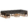 vidaXL Set vanjskih sofa s jastukom 11 pcs Prirodna i crna