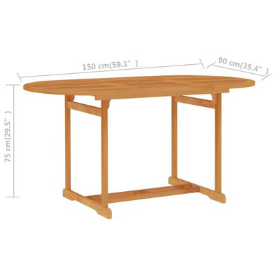 vidaXL Vrtni stol 150 x 90 x 75 cm od masivne tikovine