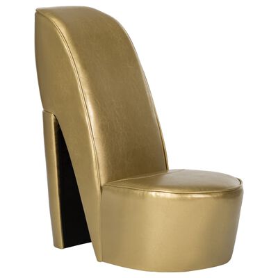 vidaXL Stolica u obliku visoke pete od umjetne kože zlatna