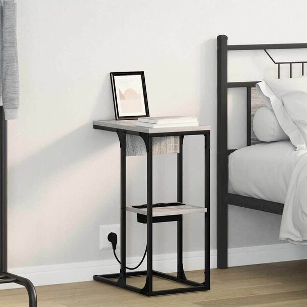 vidaXL Noćni ormar Siva Sonoma 41,5 x 26 x 60,5 cm Konstruirano drvo