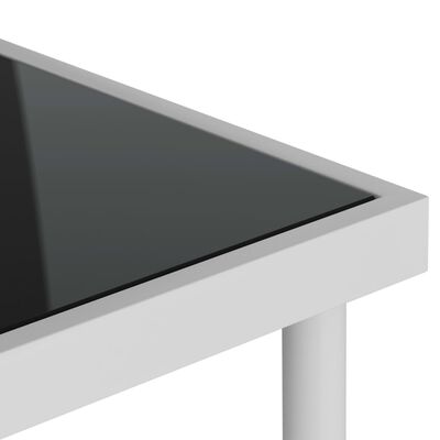 vidaXL Vrtni blagovaonski stol svjetlosivi 80x80x72 cm staklo i čelik