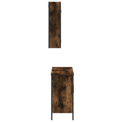 vidaXL 2-dijelni set kupaonskog namještaja dimljena boja hrasta drveni