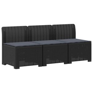 vidaXL Dvosjedni vrtni sofa s jastucima u ratan izgledu 3-sjedalo PP