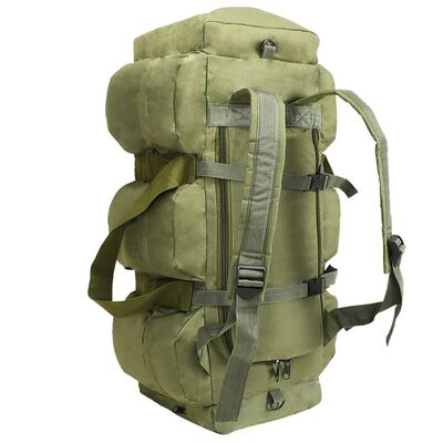 vidaXL 3-u-1 torba u vojničkom stilu 90 L maslinastozelena