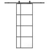 vidaXL Klizna vrata s priborom crna 76 x 205 cm od ESG stakla