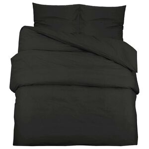 vidaXL Set posteljine za poplun crna 140 x 200 cm pamučni